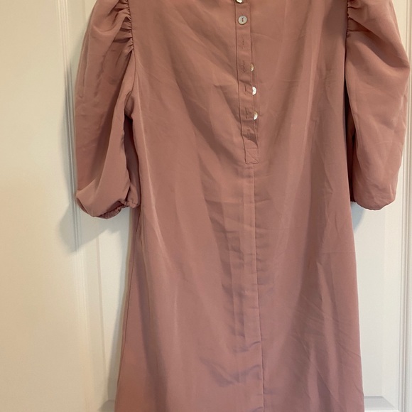 H&M Dress, Sleeved, Pink. With black tie belt. - Picture 4 of 4